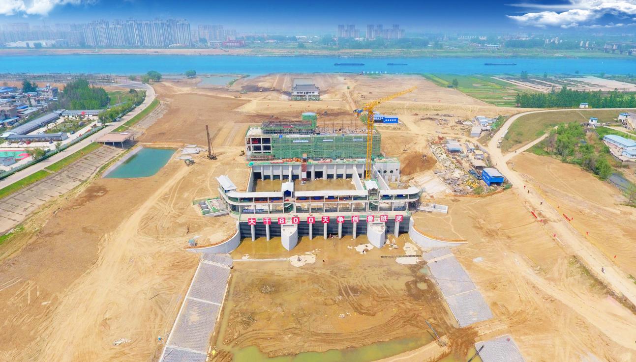 安徽水利蚌埠靚淮河龍子河口綜合樞紐布置工程。安徽建工集團(tuán)供圖